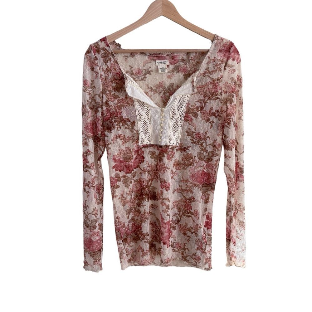 Ralph Lauren Denim and Supply Y2K Floral lace top Sz L
